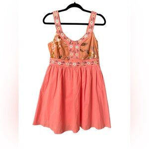 NWOT Nick & Mo pink floral embroidered dress